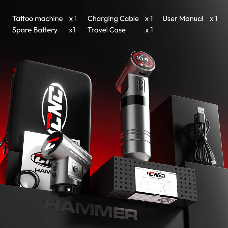 CNC Hammer Tattoo Machine Black