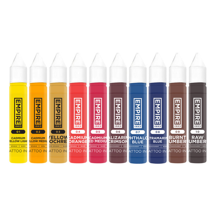 Empire Ink 10 Bottle Colour Set (Multiple Sizes)