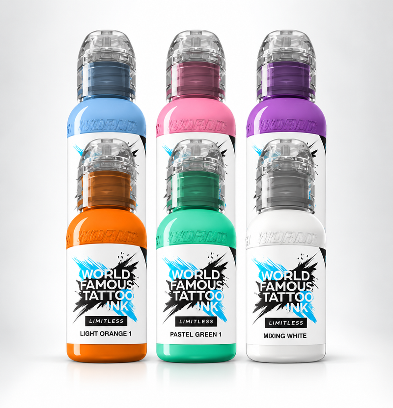 World Famous Limitless Tattoo Ink - Pastel Set - 6x 30 ml