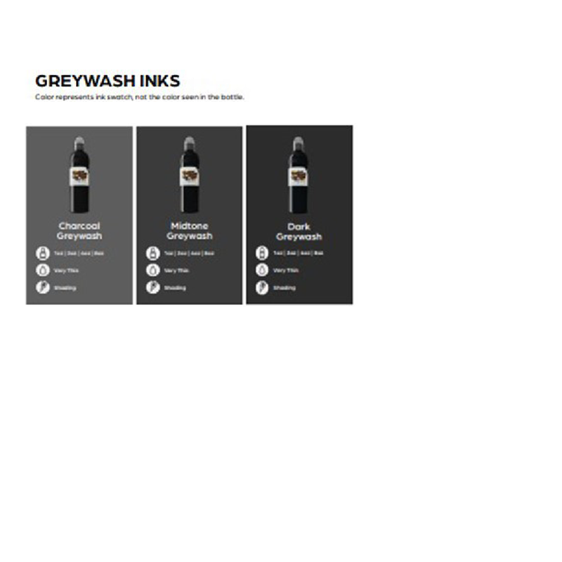 World Famous Ink Charcoal Grey Wash Bottle Set