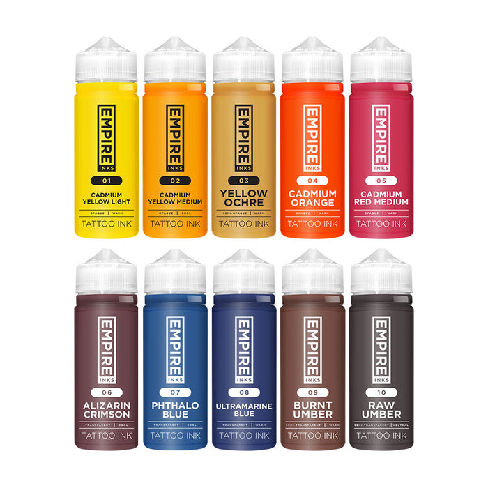 Empire Ink 10 Bottle Colour Set (Multiple Sizes)