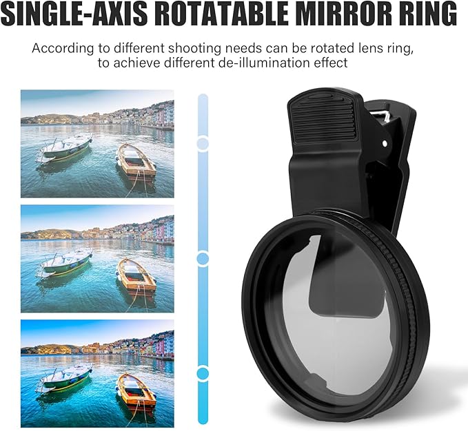 Universal ND Clip-On Focus Lens with CPL Filter