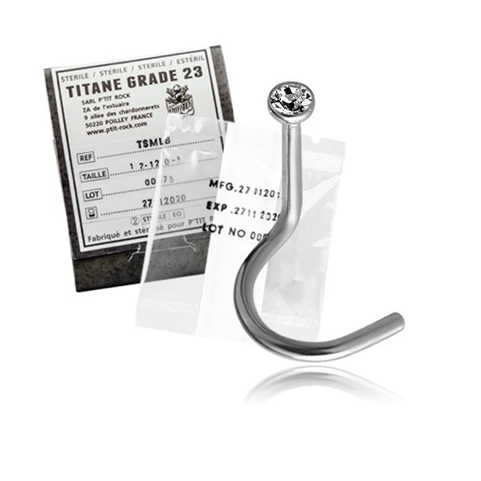 Titanium Nose Stud – Sterile 0.8 x 6.5 x 2.35mm