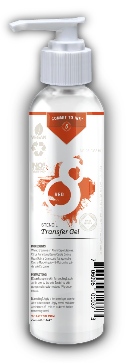S8 Red Stencil Transfer Gel 240ml / 50 Sachets