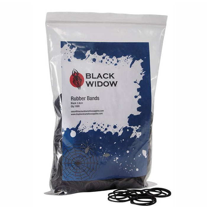 Black Widow Rubber Bands - Black 2.8cm