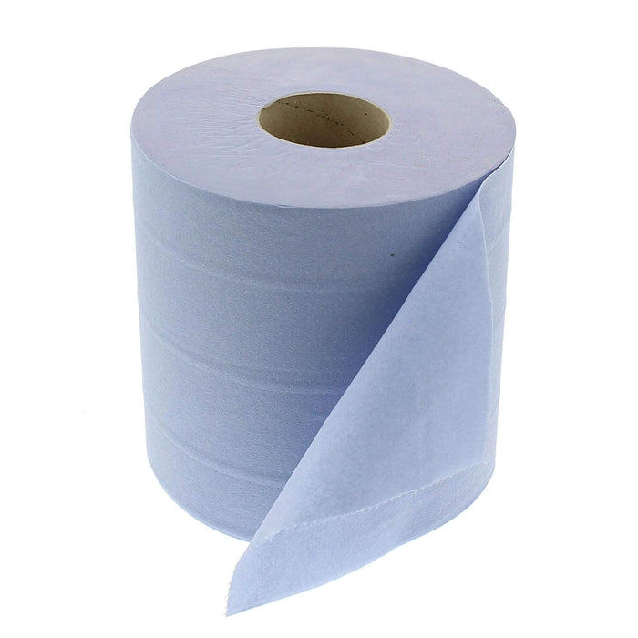 Blue Embossed Centrefeed Rolls 2 Ply 400 Sheets (Single Roll)