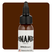 Dynamic Color Brown Tattoo Ink – 1oz bottle with warm brown pigment for realistic and earthy tattoo designs