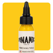 Dynamic Color Canary Yellow Tattoo Ink – 1oz bottle with bright yellow pigment for bold tattoo designs