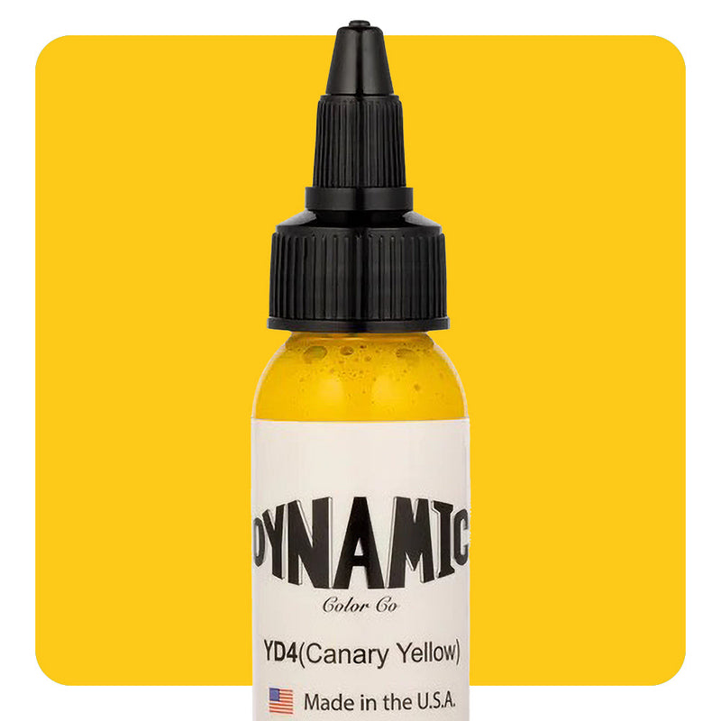 Dynamic Color Canary Yellow Tattoo Ink – 1oz bottle with bright yellow pigment for bold tattoo designs