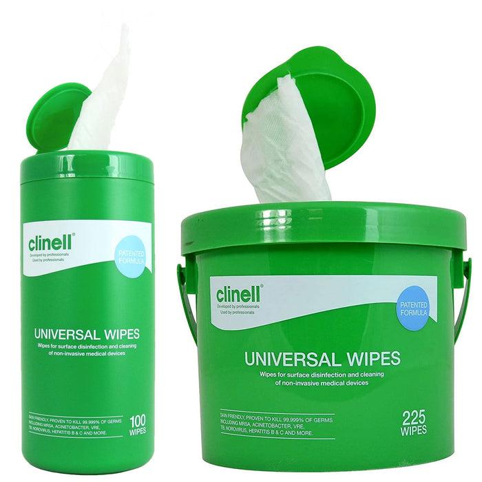 Clinell Universal Sanitising Wipes Bucket (Choose Your Size) (+Refills)