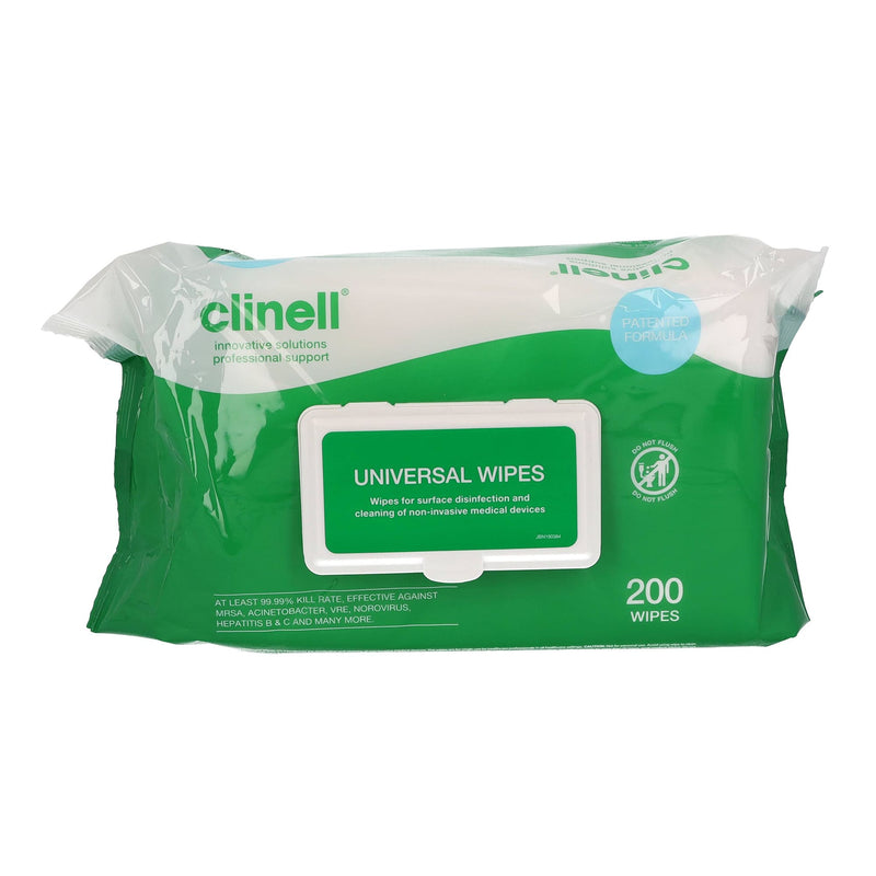 Clinell Wipes CW200 Universal Sanitising Anti-Bacterial 200 Wipes