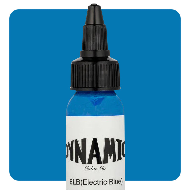 Dynamic Color Electric Blue Tattoo Ink – bright blue 1oz bottle for aquatic and surreal tattoo work