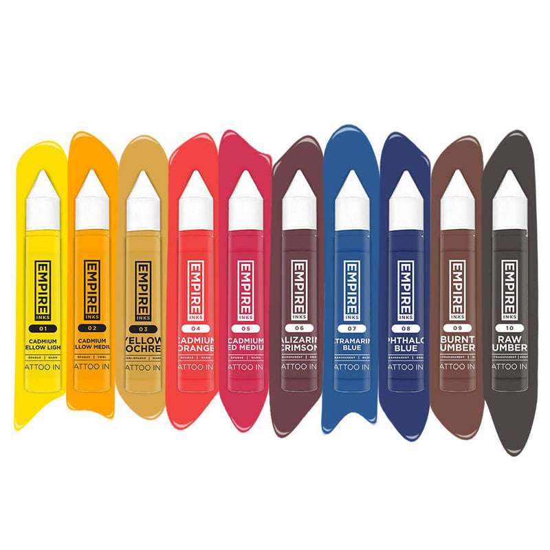 Empire Ink 10 Bottle Colour Set (Multiple Sizes)