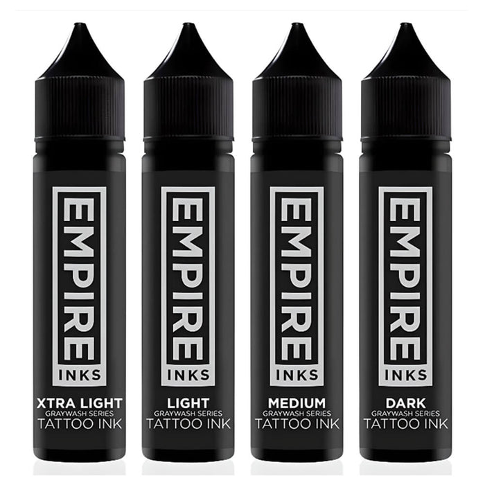 Empire Ink Graywash Series 4-Stage Tattoo Ink Set (Multiple Sizes)
