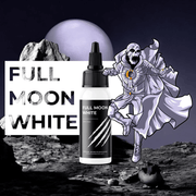 Monsters Ink Full Moon White Tattoo Ink in 30ml and 120ml bottles displayed side by side on a clean white background