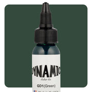 Dynamic Color Green Tattoo Ink – 1oz bottle with vibrant green pigment for tattoo artwork