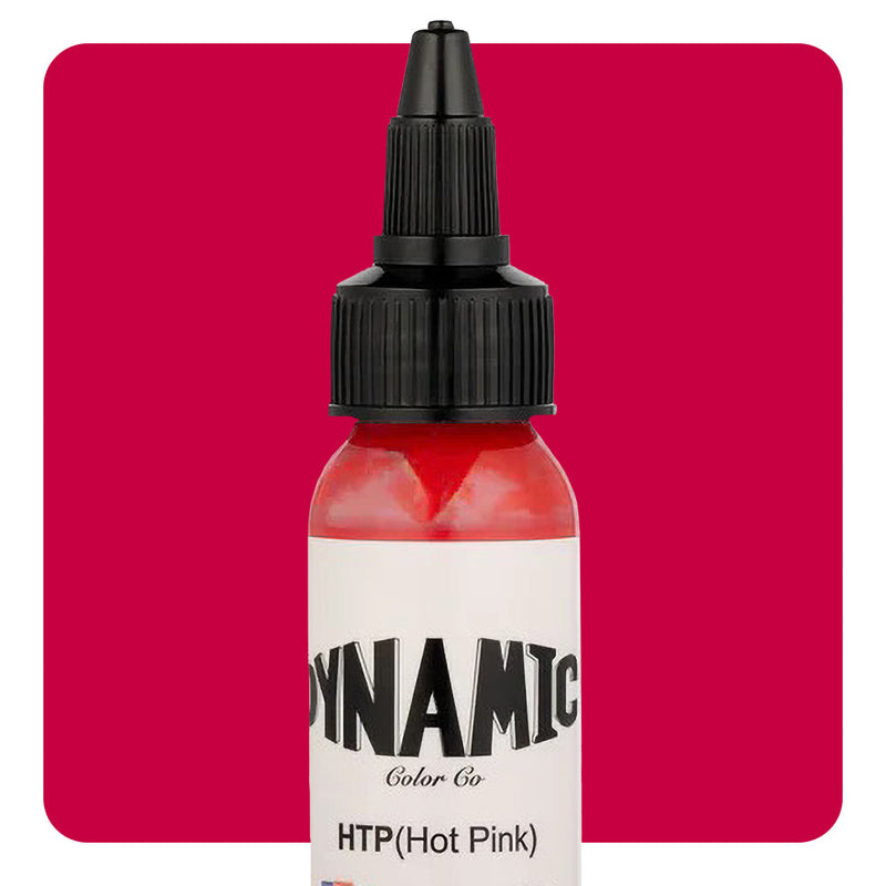 Dynamic Color Hot Pink Tattoo Ink – 1oz bottle with neon-pink pigment for bold and vibrant tattoo designs