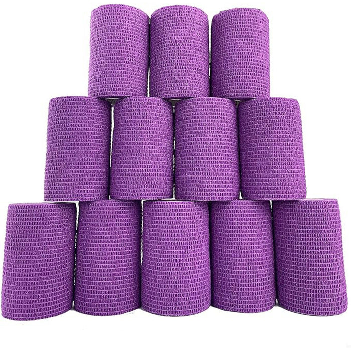 Inksafe Purple Cohesive Bandages / Grip Wrap 7.5cm x 4.5m (Box of 12)