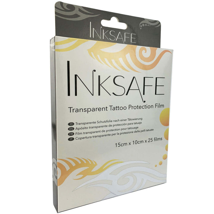 Inksafe Transparent Tattoo Protection Film Sheets 15cm x 10cm (Pack of 25)