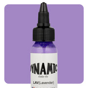 Dynamic Color Lavender Tattoo Ink – 1oz bottle with soft purple pigment for floral and pastel tattoo designs