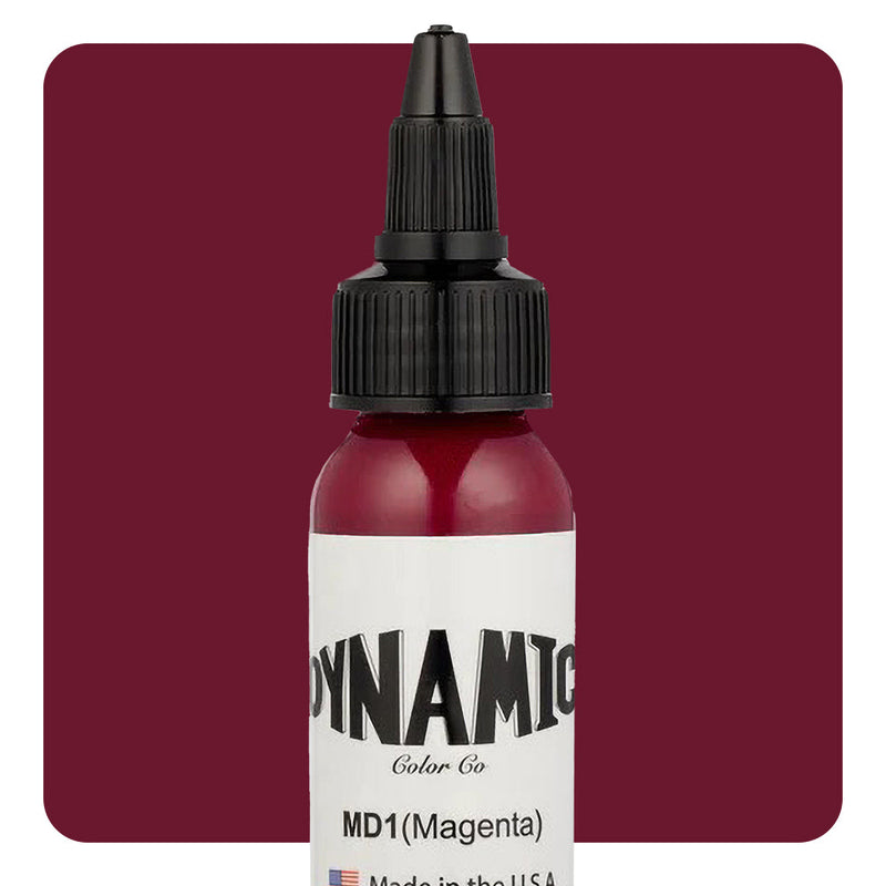 Dynamic Color Magenta Tattoo Ink – 1oz bottle with bold pink-purple pigment for vivid tattoos