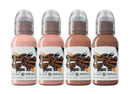 World Famous Complete Set of 4 Ink Maks Kornev's Pink Skintone 30ml (1oz)