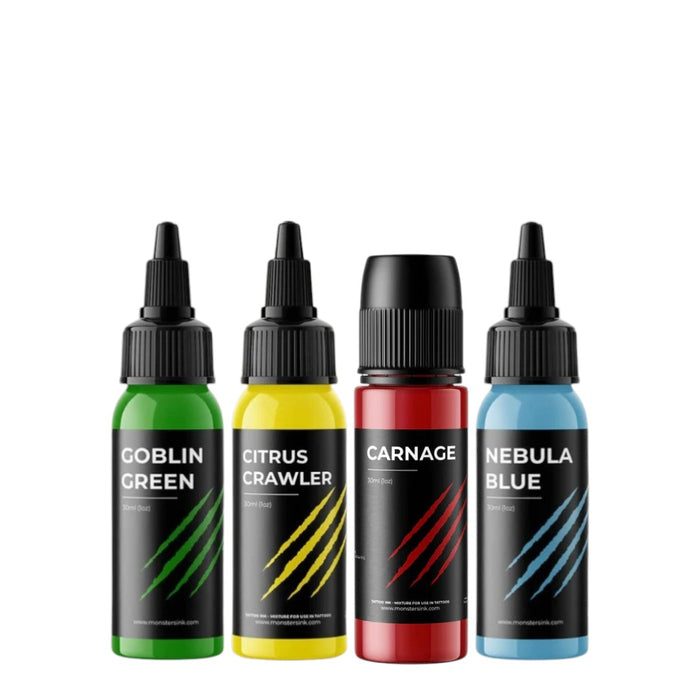 Monsters Ink Primary Colour Tattoo Ink Set