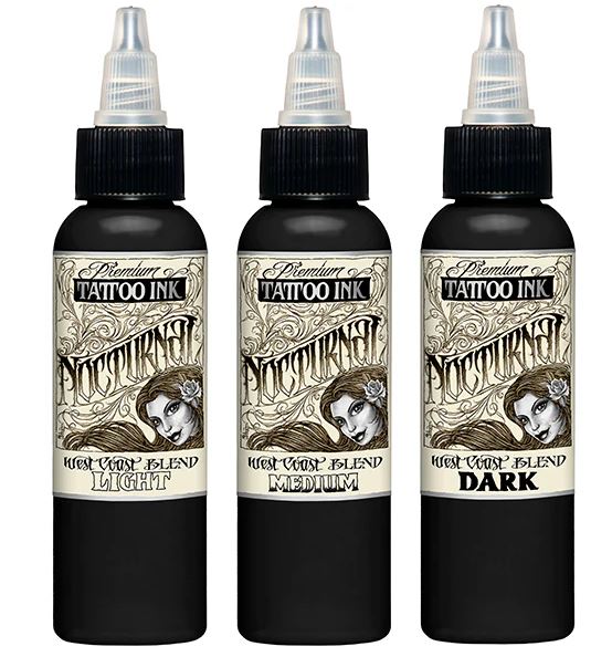 Nocturnal Ink West Coast Blend Grey Wash Tattoo Ink (Set of 3)