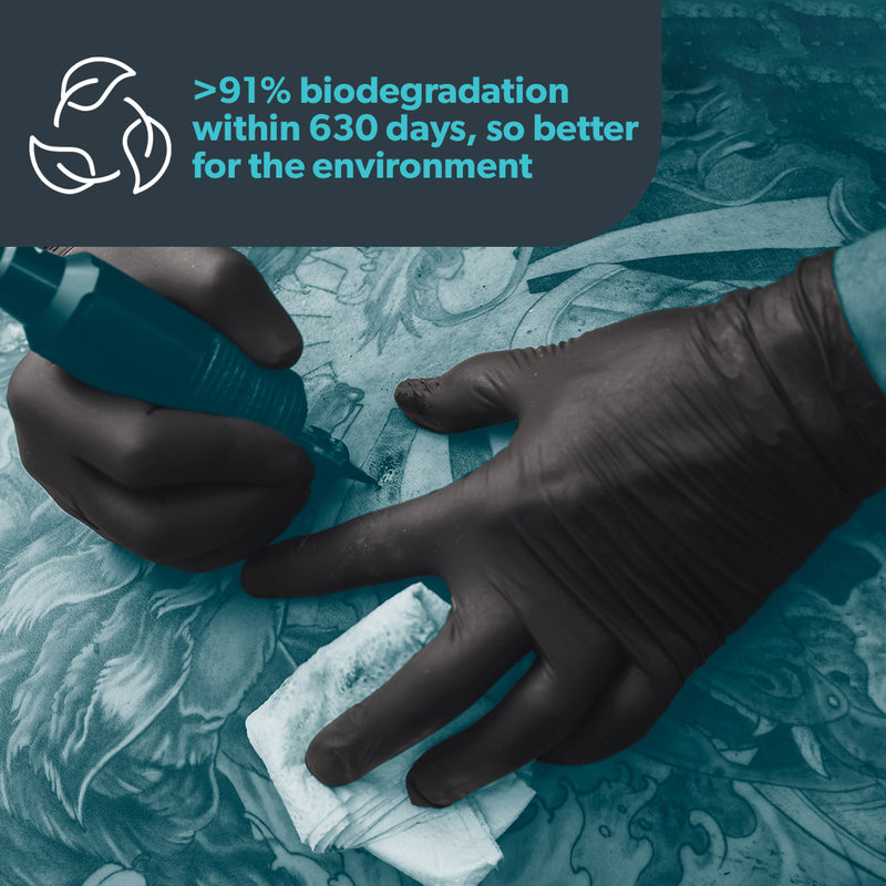 Unigloves Biotouch Black Biodegradable Nitrile Gloves