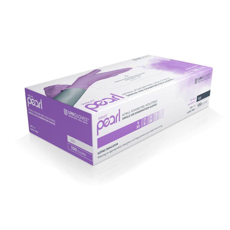Unigloves Violet Pearl Nitrile Gloves (Case of 10)