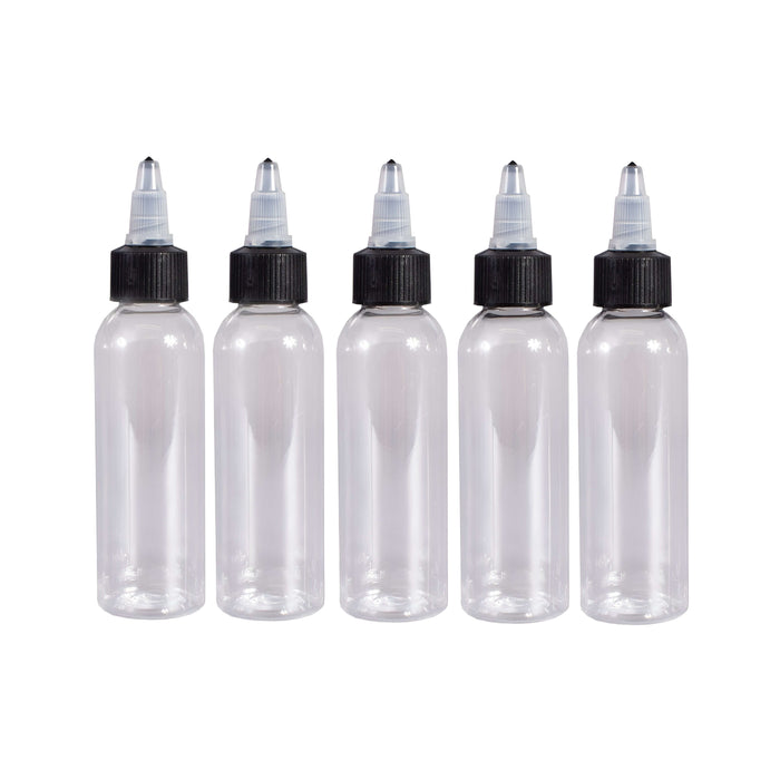 Pack of 5 Plastic Tattoo Ink Bottles 60ml (2oz)