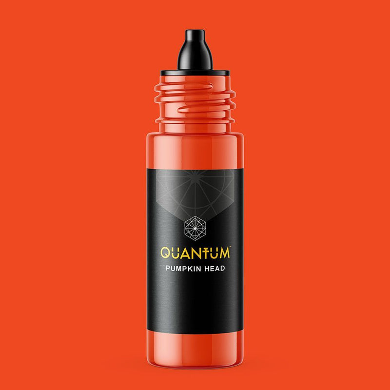  'Quantum Pumpkin Head' label on an orange background