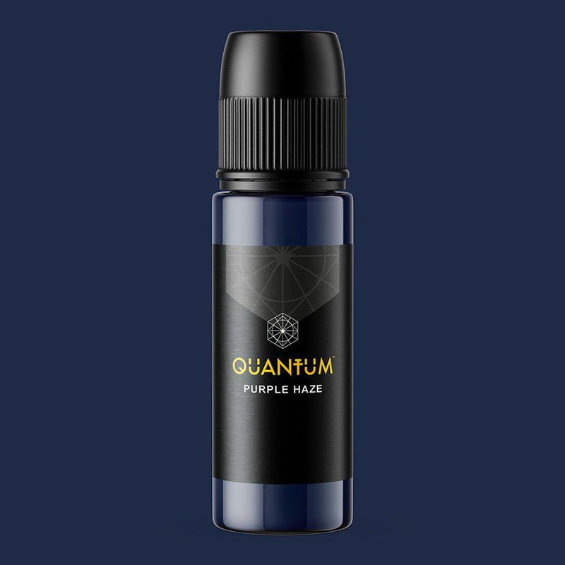 Quantum Purple Haze tattoo ink bottle with deep vibrant purple pigment made in the USA