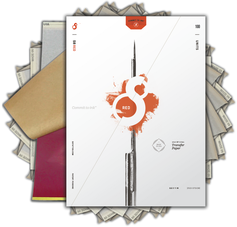 S8 Red Tatoo Stencil Paper (Various Sizes)