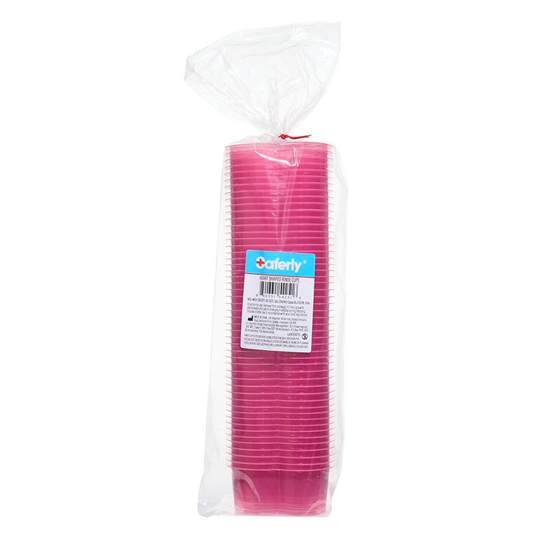 Saferly Heart Shaped Rinse Cups Pink 150ml - Pack 50