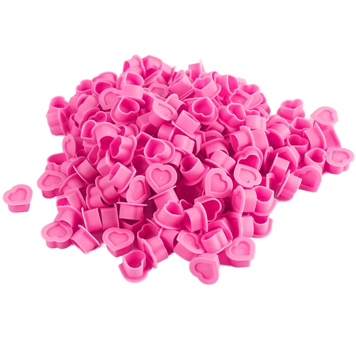 Silicone Heart Ink Cups - 100 Cups - Pink or Mixed