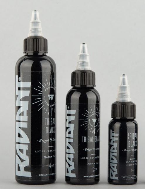 Radiant Color Tribal Black Tattoo Ink (Various Sizes) - Short Date