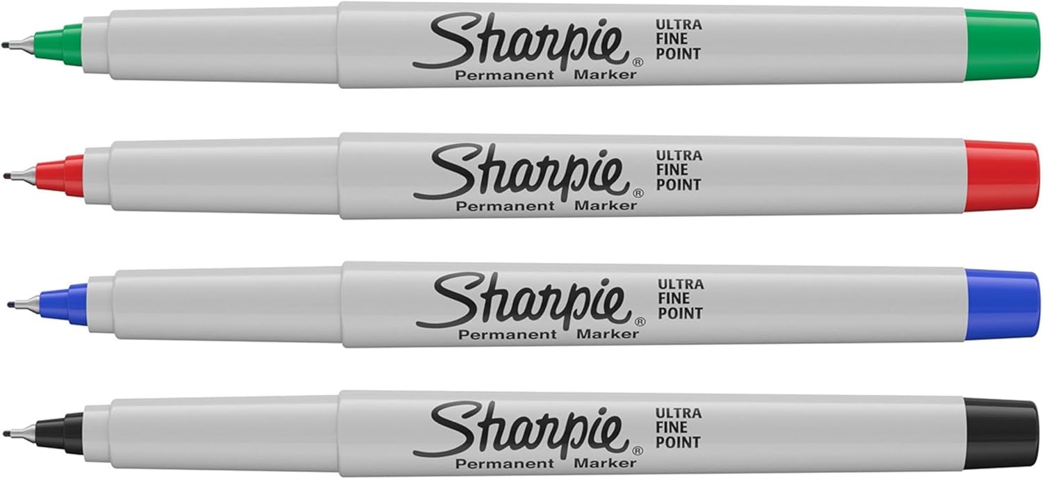 Sharpie Permanent Markers - Ultra-Fine Point - 4 Count