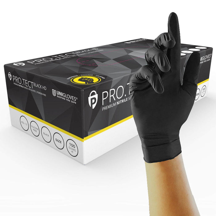 Uniglove PRO.TECT Black HD Nitrile Gloves