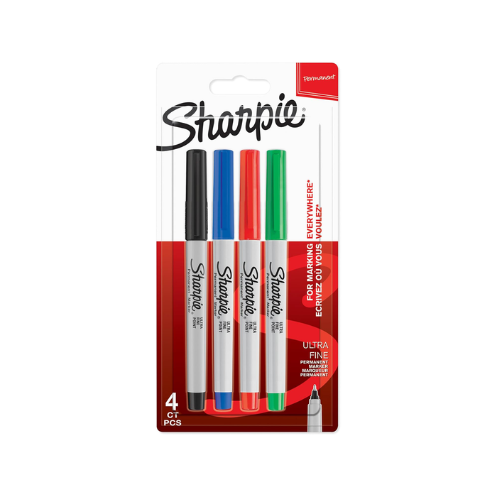 Sharpie Permanent Markers - Ultra-Fine Point - 4 Count