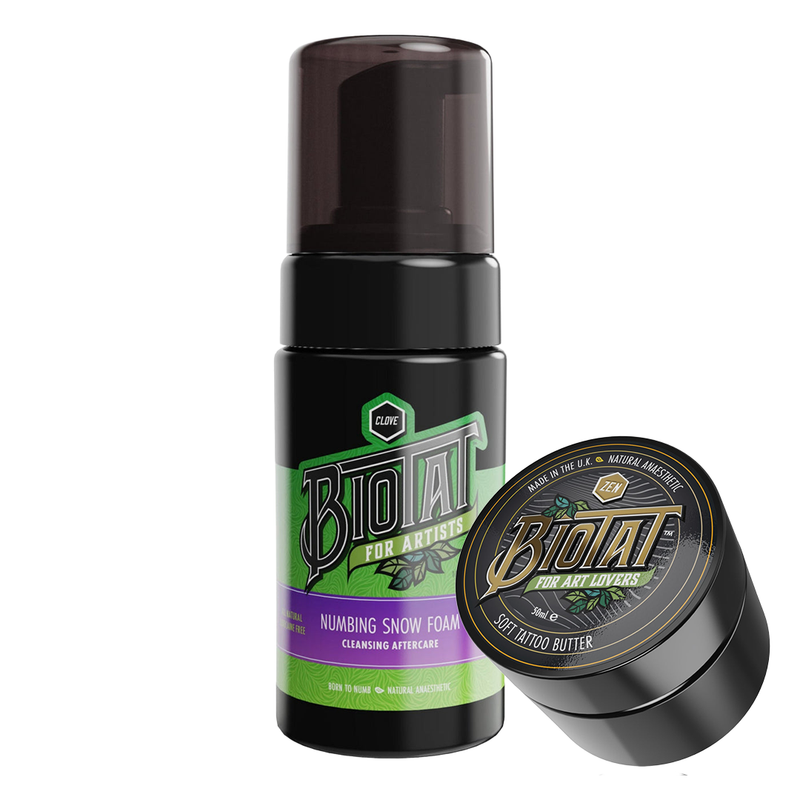 Biotat Zen Aftercare Bundle with Soft Butter and Snow Foam Cleanser – Natural Vegan Tattoo Aftercare Set
