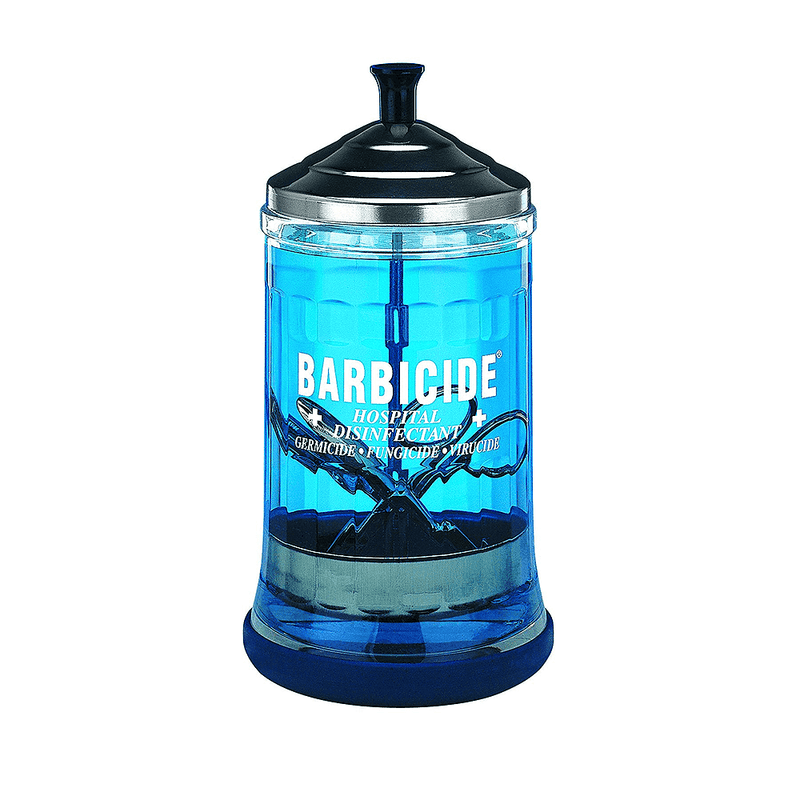 Barbicide Disinfecting Jar – Stainless-Steel and Glass Hygiene Container for Tattoo and Piercing Tools
