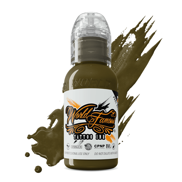 World Famous Ink Army Green Tattoo Ink 30ml (1oz)
