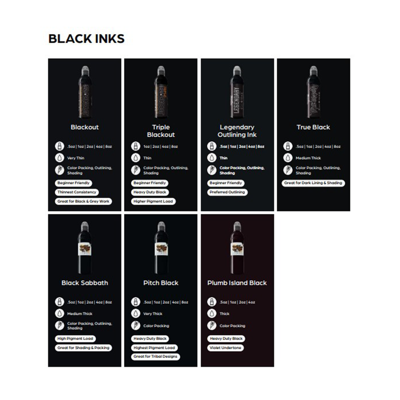 World Famous Blackout Tattoo Ink (Various Sizes)