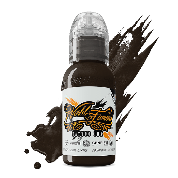 World Famous Ink Dark Chocolate 30ml (1oz) – Professional Vegan Tattoo Ink
