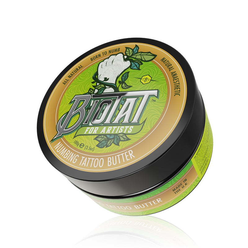 Biotat Numbing Tattoo Butter – Natural Tattoo Numbing & Soothing Butter (10g, 100ml, 500ml)