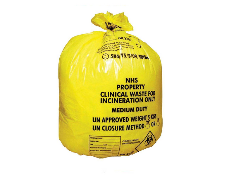 Yellow Duty Clinical Waste Bags  (Various Sizes) - DISCONTINUED