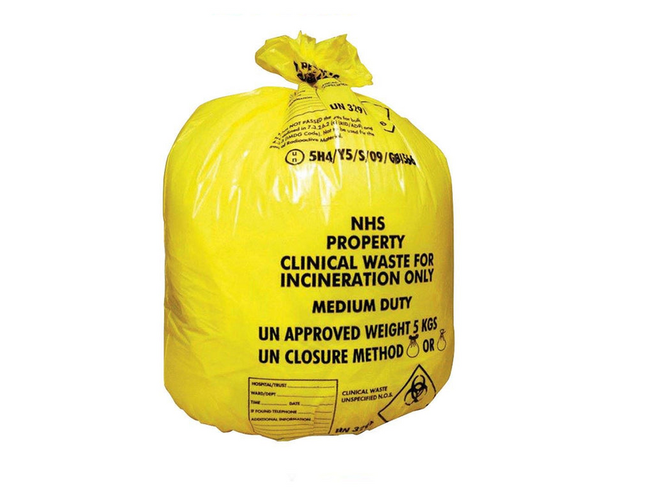 Yellow Duty Clinical Waste Bags  (Various Sizes)