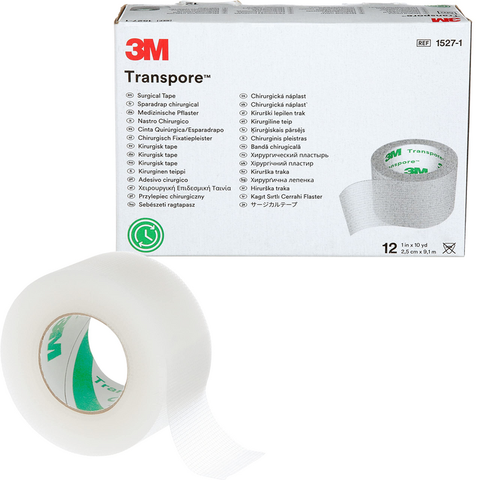 3M Transpore Surgical Tape 2.5cm x 9.1 (Box of 12)