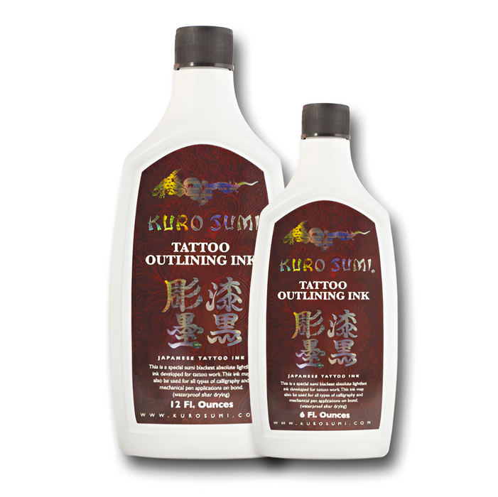 Kuro Sumi Outlining Ink bottle – black tattoo ink 6oz and 12oz